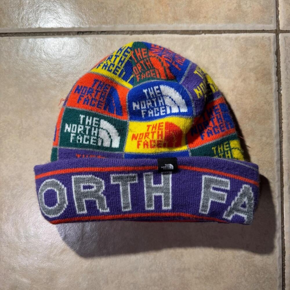 The north face multi colored acrylic beanie